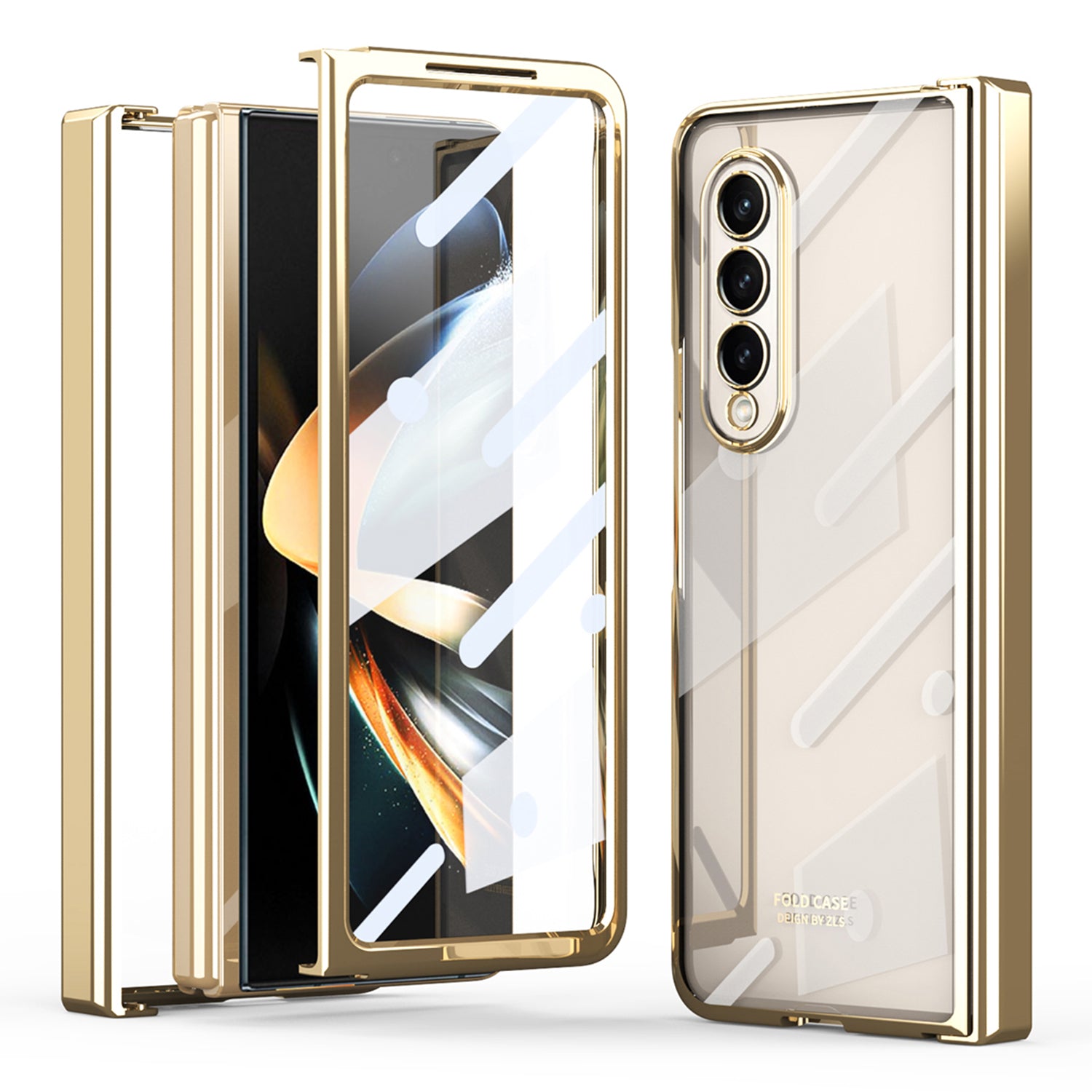 Til Samsung Galaxy Z Fold4 5G galvanisering højgennemsigtigt Foldetelefoncover med hærdet glasfilm Til Samsung Galaxy Z Fold4 5G galvanisering højgennemsigtigt Foldetelefoncover med hærdet glasfilm